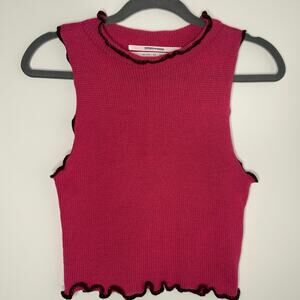 NWOT Silence + Noise Pink Lettuce Edge Tank Top Size SP